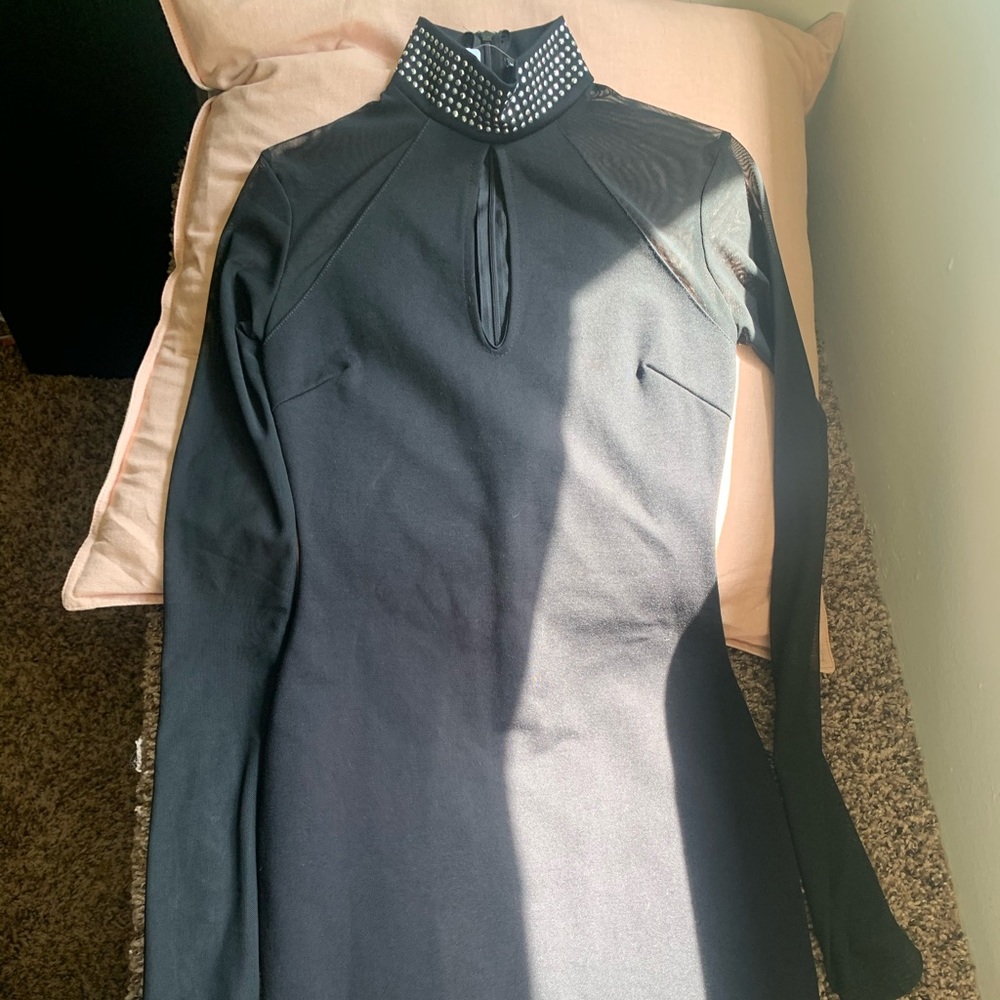 Windsor bodycon dress with shear sleeves